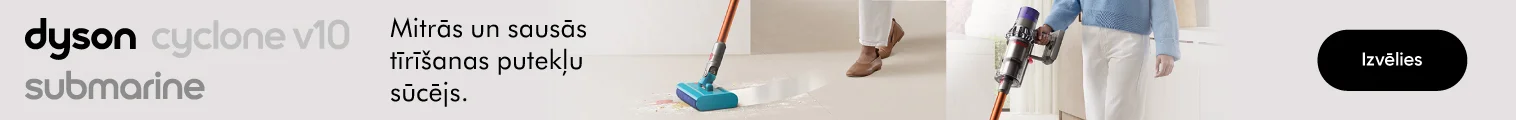 Izvēlies Dyson Cyclone V10 Submarine putekļsūcēju mitrajai un sausajai tīrīšanai par 409 €.