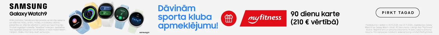 Samsung Galaxy Watch9 viedpulksteņi — iegādājoties saņem dāvanā MyFitness 90 dienu karti 210 € vērtībā.