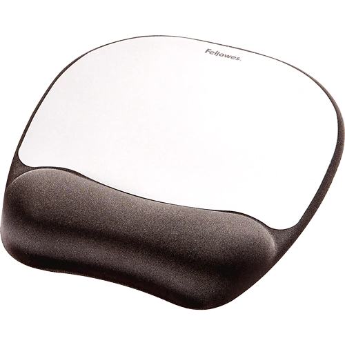 Fellowes Memory Foam Mousepad Wrist Rest Silver Streak