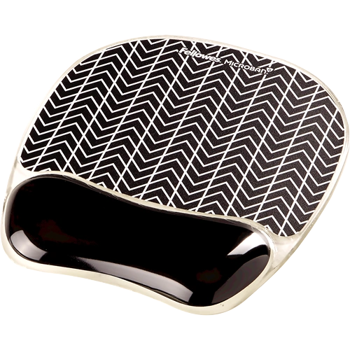 Fellowes Photo Gel Mousepad Wrist Support - Chevron