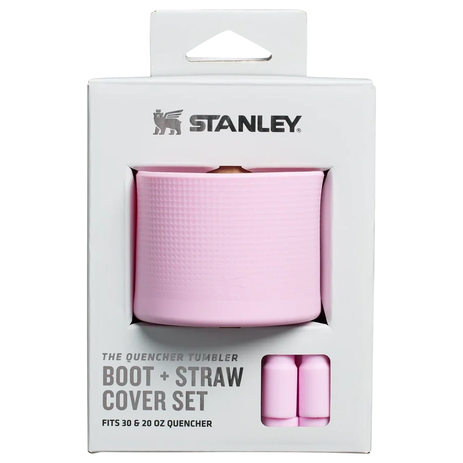 Aizsargpārvalka un salmiņu vāciņu 2 gab. komplekts Stanley The Quencher Boot and Straw Cover Set 0.89l & 0.59l Cherry Blossom