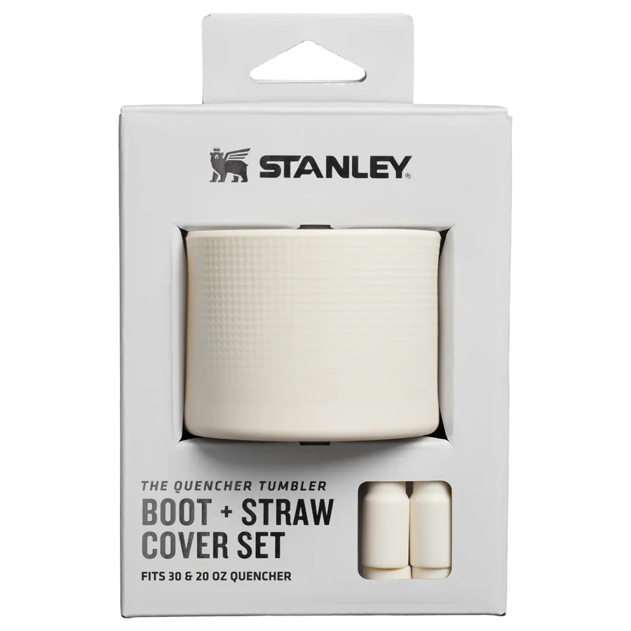 Aizsargpārvalka un salmiņu vāciņu 2 gab. komplekts Stanley The Quencher Boot and Straw Cover Set 0.89l & 0.59l Cream