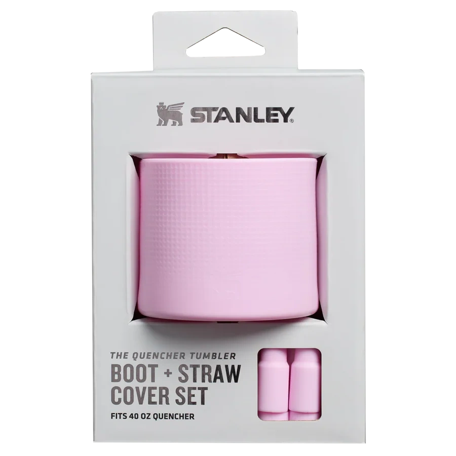 Aizsargpārvalka un salmiņu vāciņu 2 gab. komplekts Stanley The Quencher Boot and Straw Cover Set 1.18l Cherry Blossom