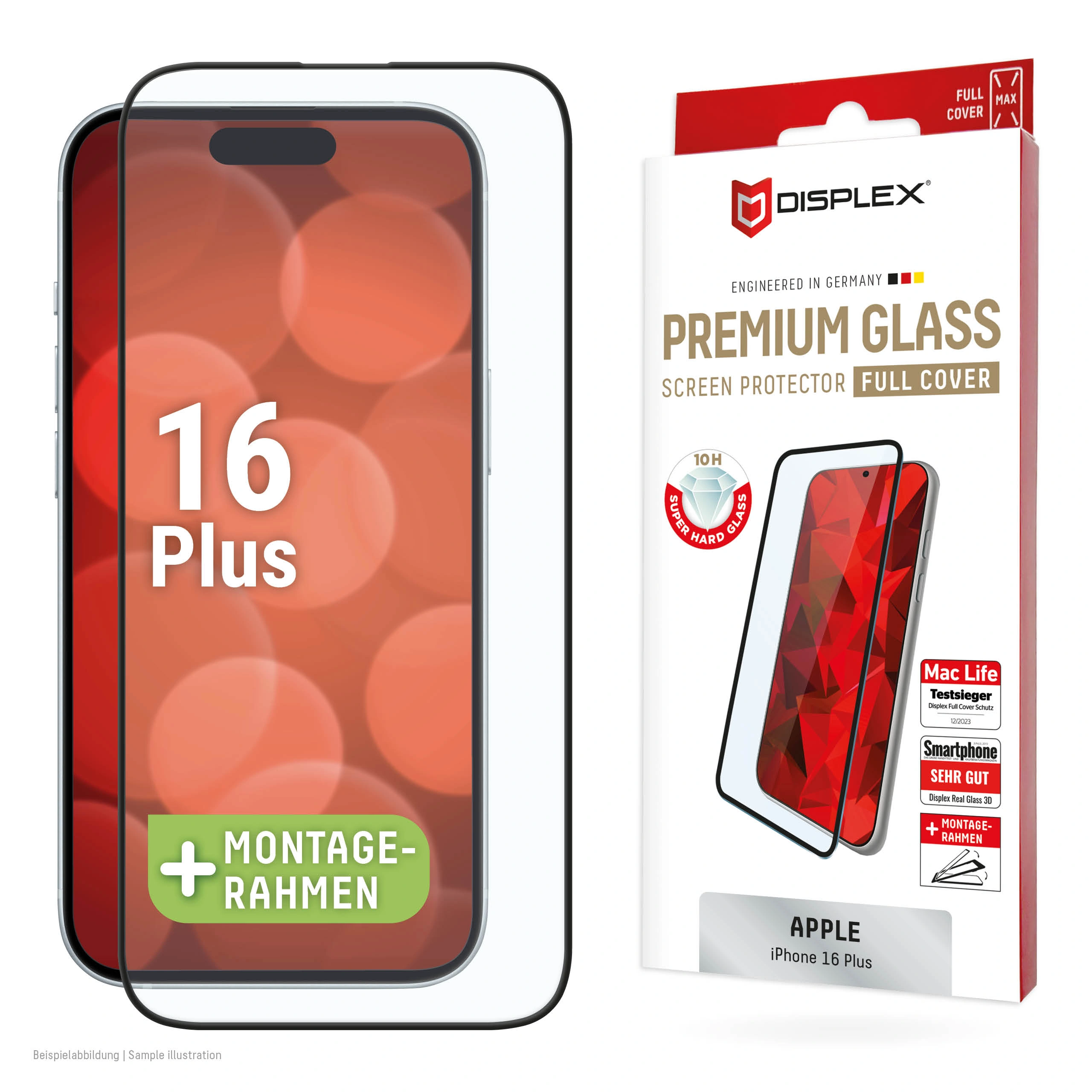 Apple iPhone 16 Plus Premium Glass Screen Protector Full Cover By Displex