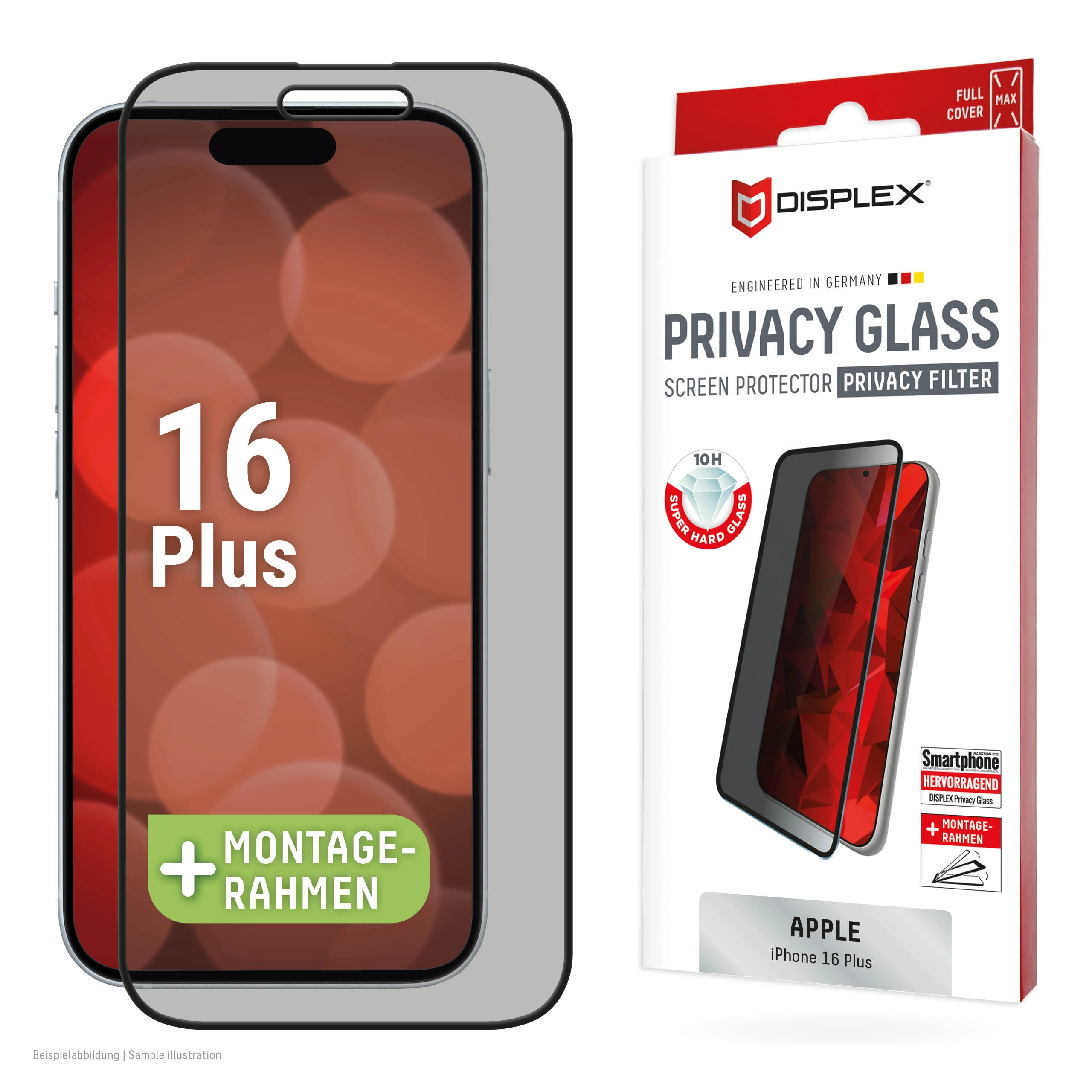 Apple iPhone 16 Plus Privacy Glass Screen Protector By Displex