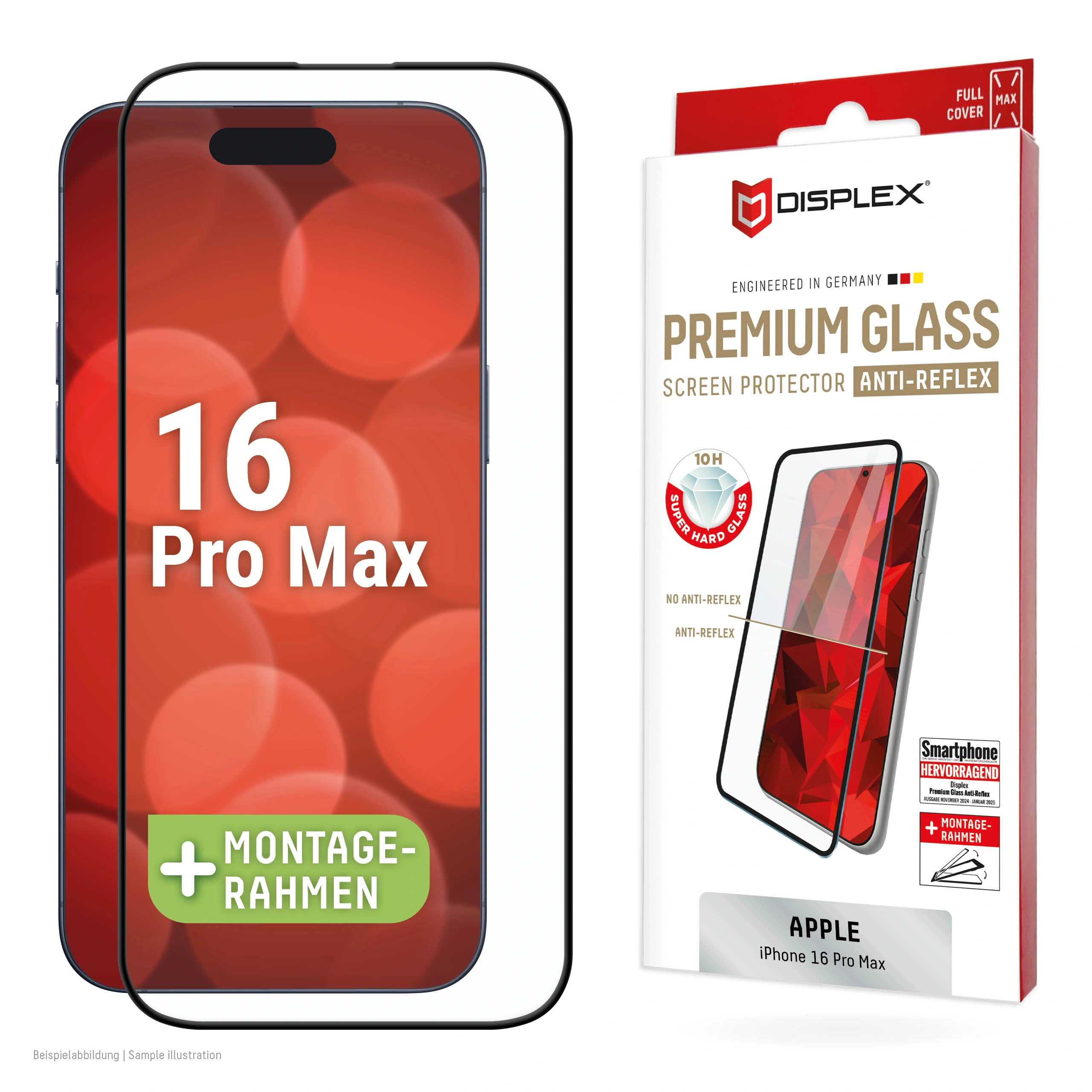 Apple iPhone 16 Pro Max Premium Glass Screen Protector Anti-Reflex By Displex
