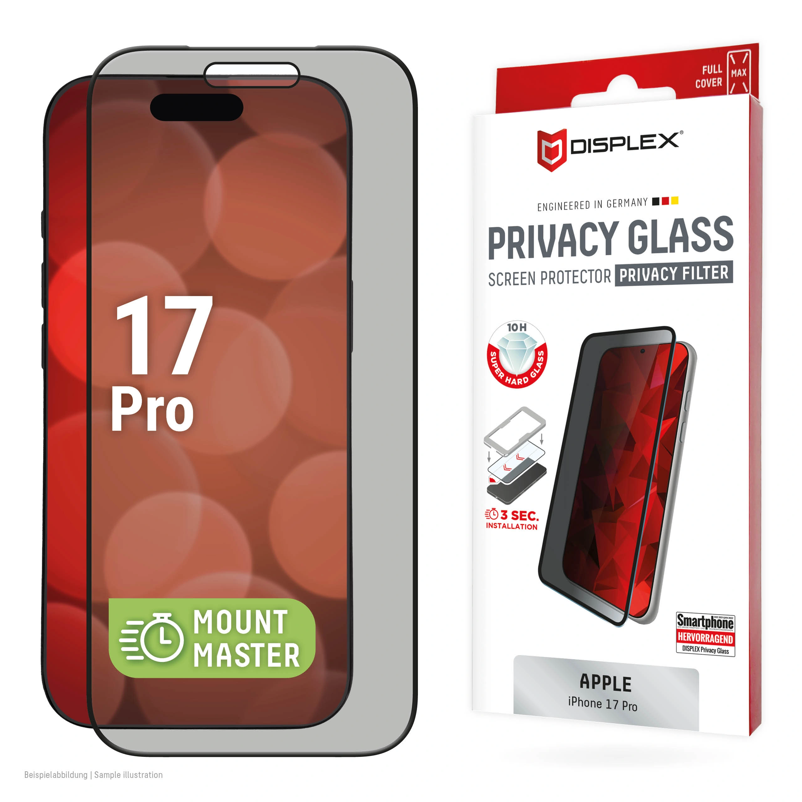 Apple iPhone 17 Pro Privacy Screen Glass Protector by Displex