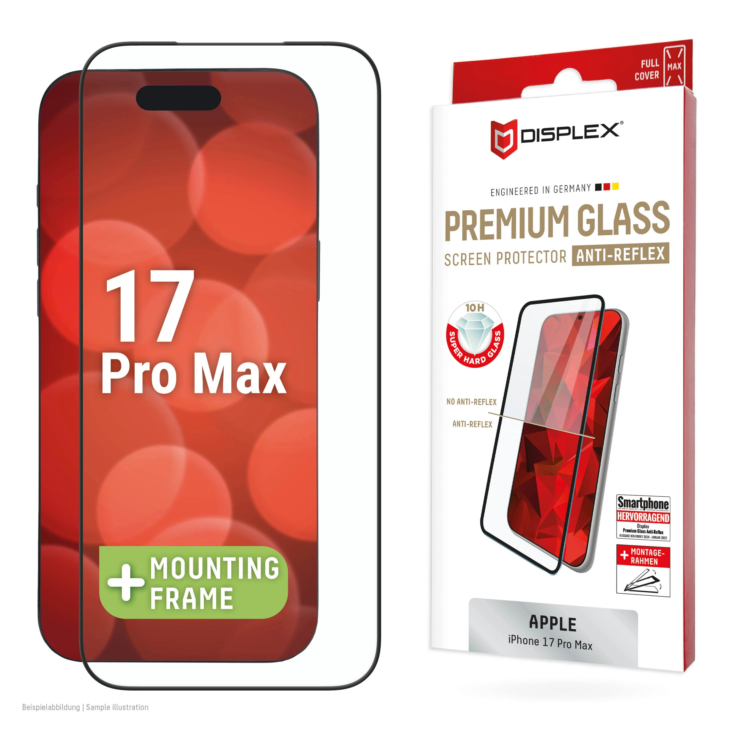 Apple iPhone 17 Pro Max Premium Glass Screen Protector Anti-Reflex by Displex
