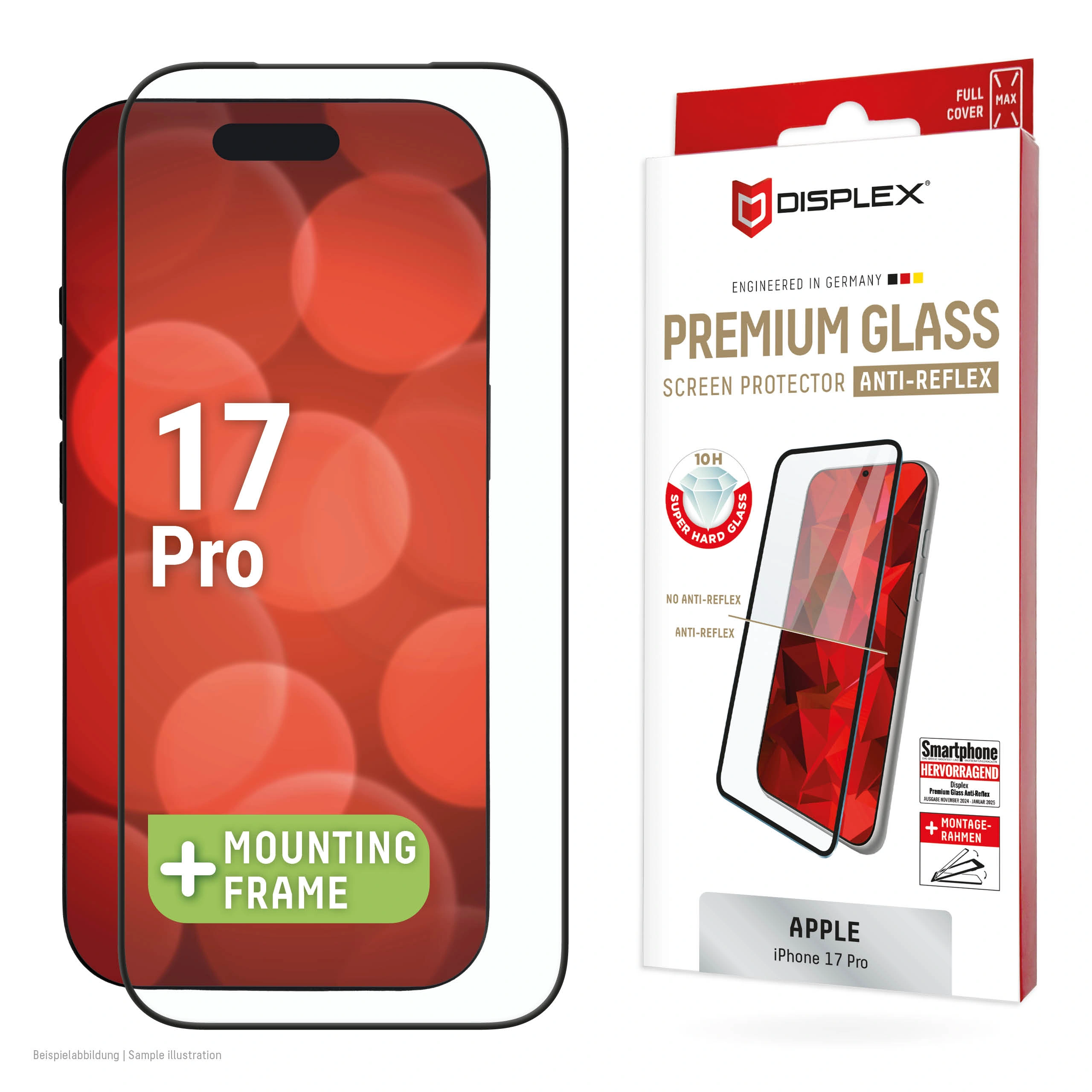 Apple iPhone 17 Pro Premium Glass Anti-Reflective Screen Protector by Displex