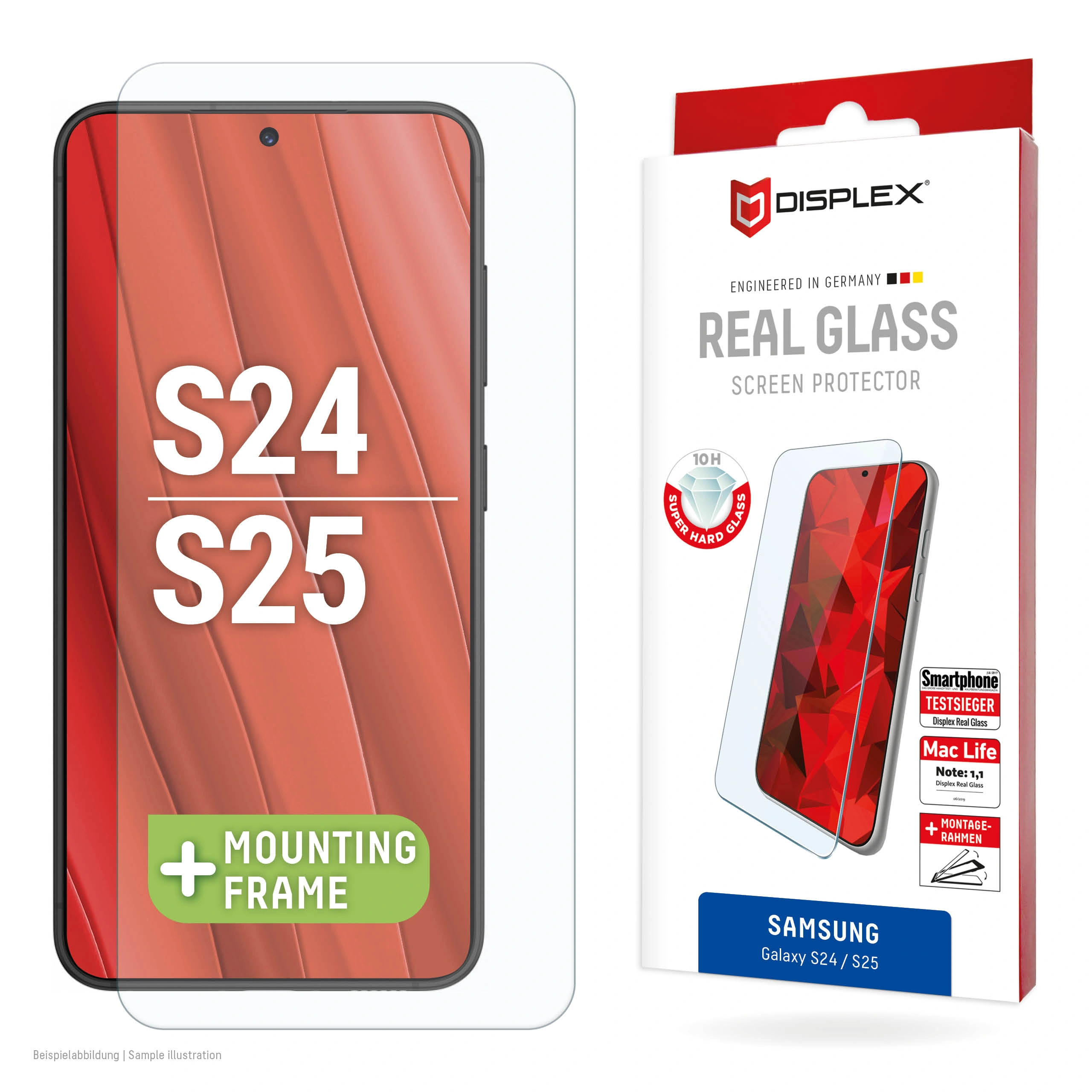 Samsung Galaxy S24/S25 Real Glass Screen Protector By Displex