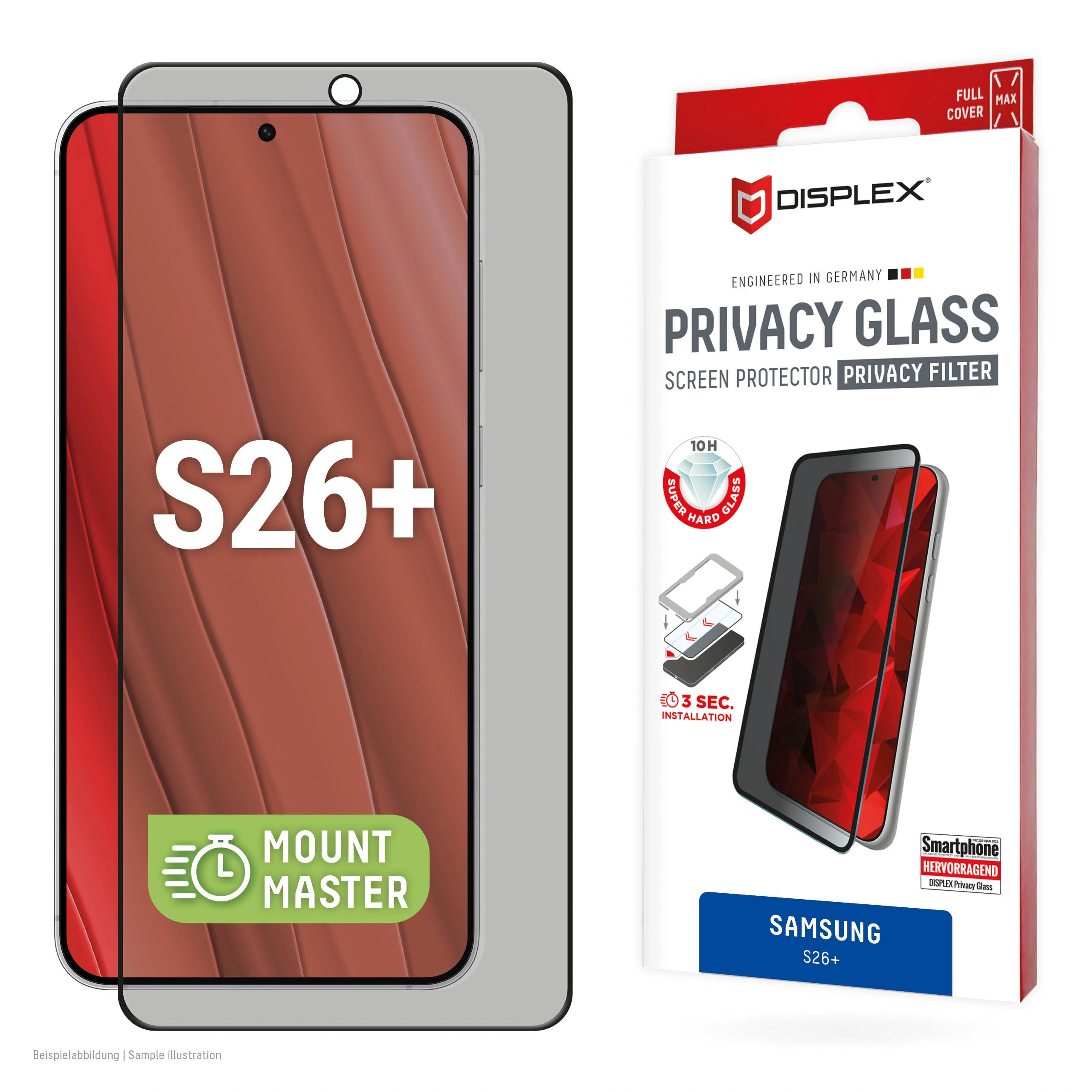 Samsung Galaxy S26+ Privacy Glass Screen Protector Black by Displex