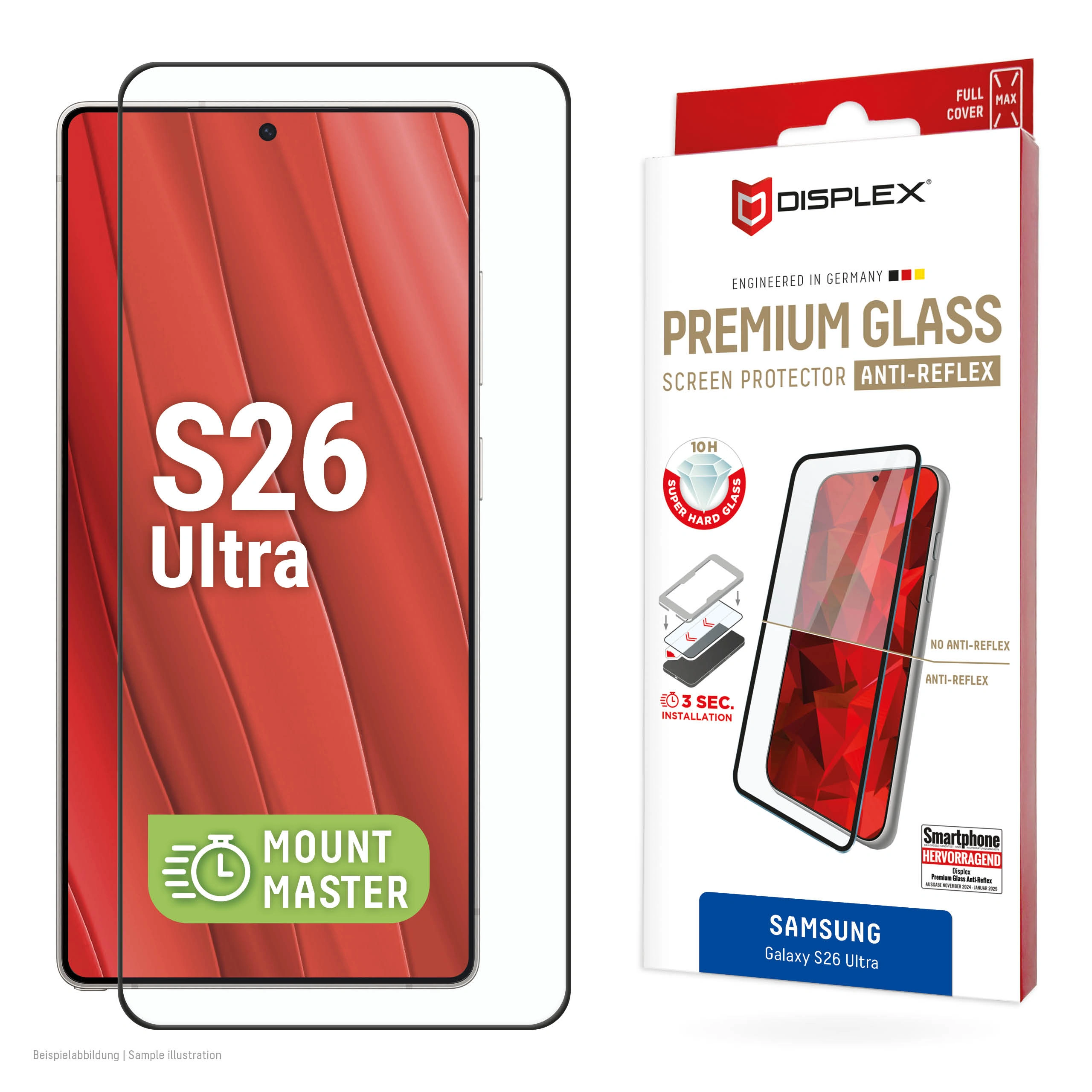 Samsung Galaxy S26 Ultra Premium Screen Glass Anti-Reflex Transparent by Displex