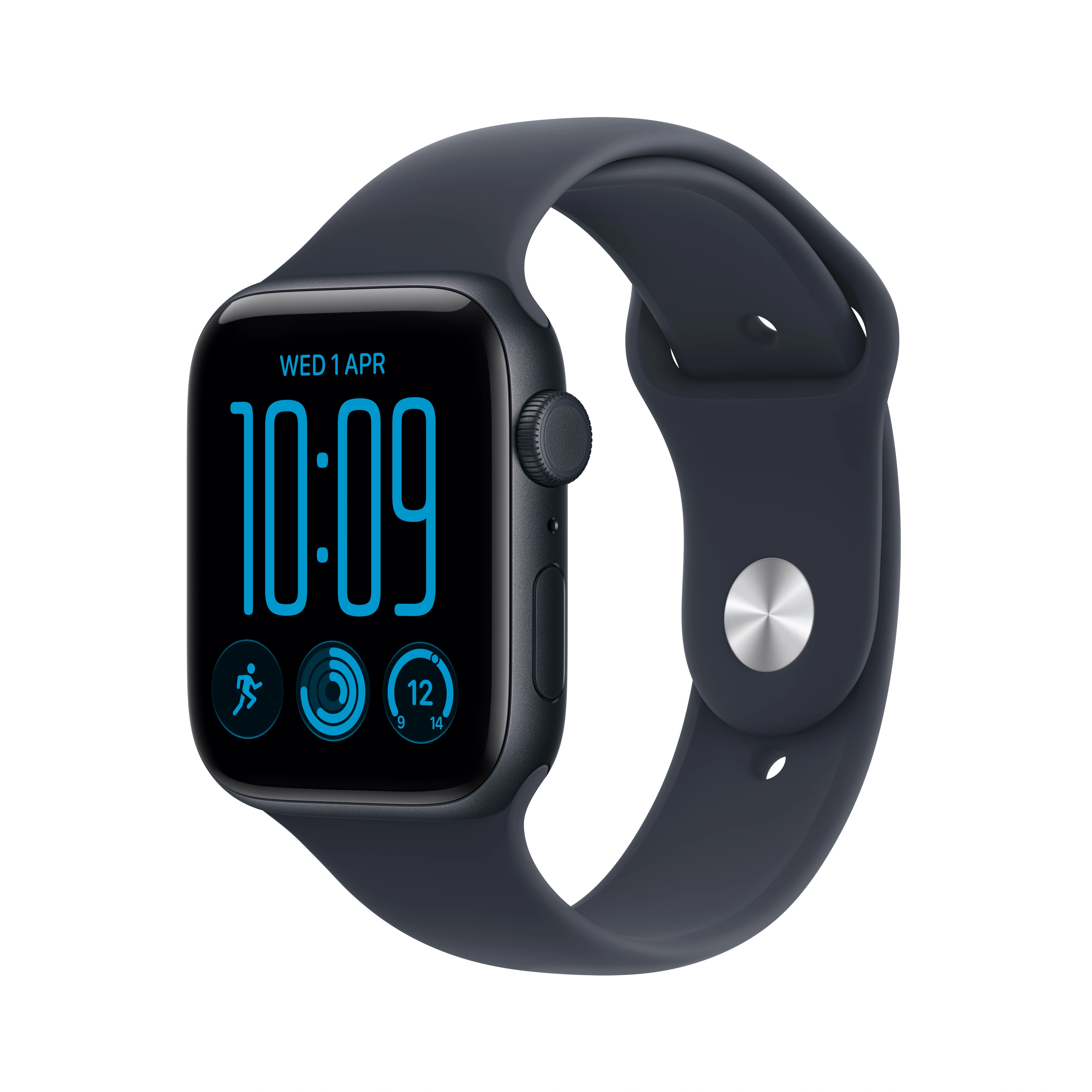 Apple Watch SE 3 GPS + Cellular 44mm Midnight Aluminium Case with Navy Blue Sport Band - M/L