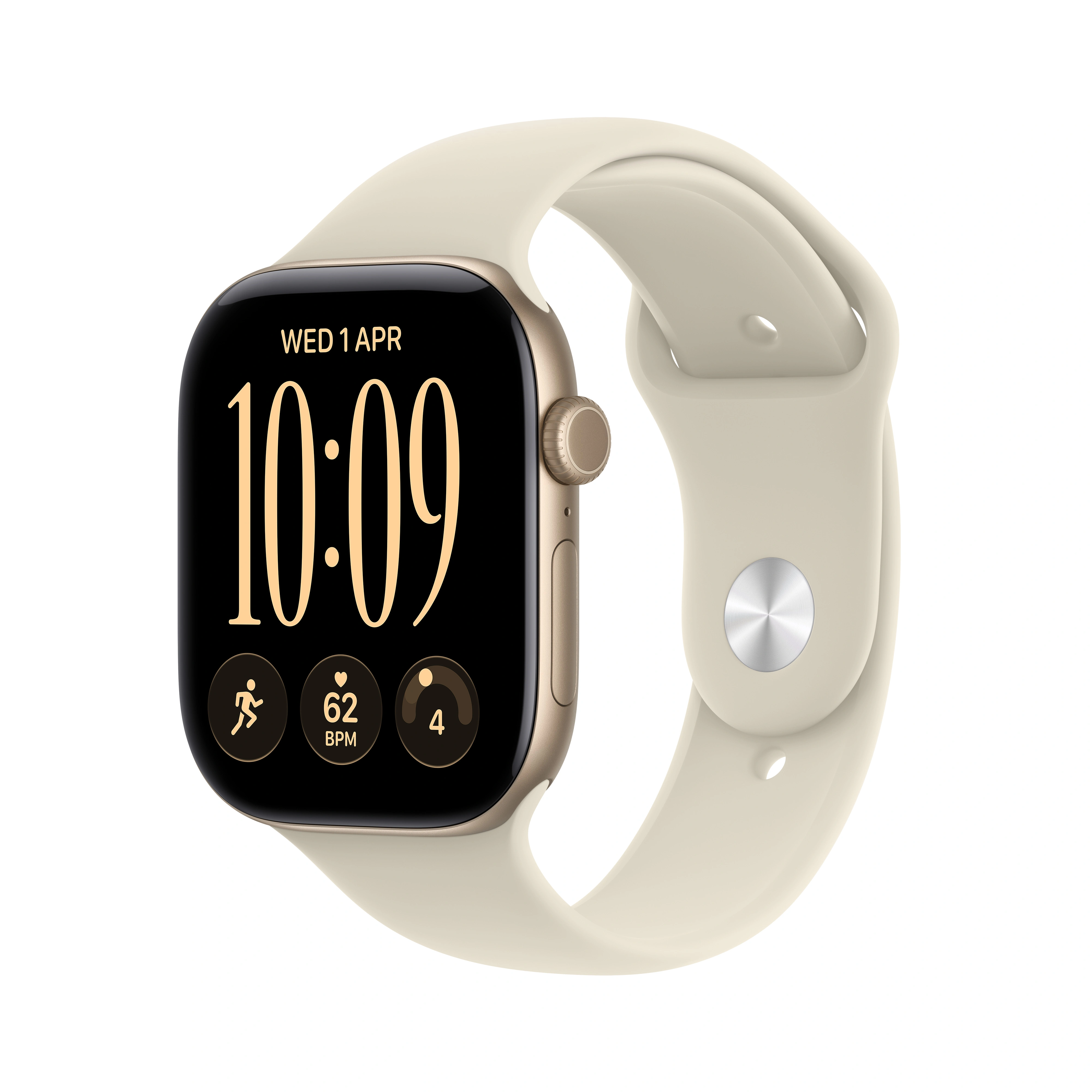 Apple Watch Series 12 GPS 42mm Light Gold Aluminium Case with Sand Sport Band - M/L