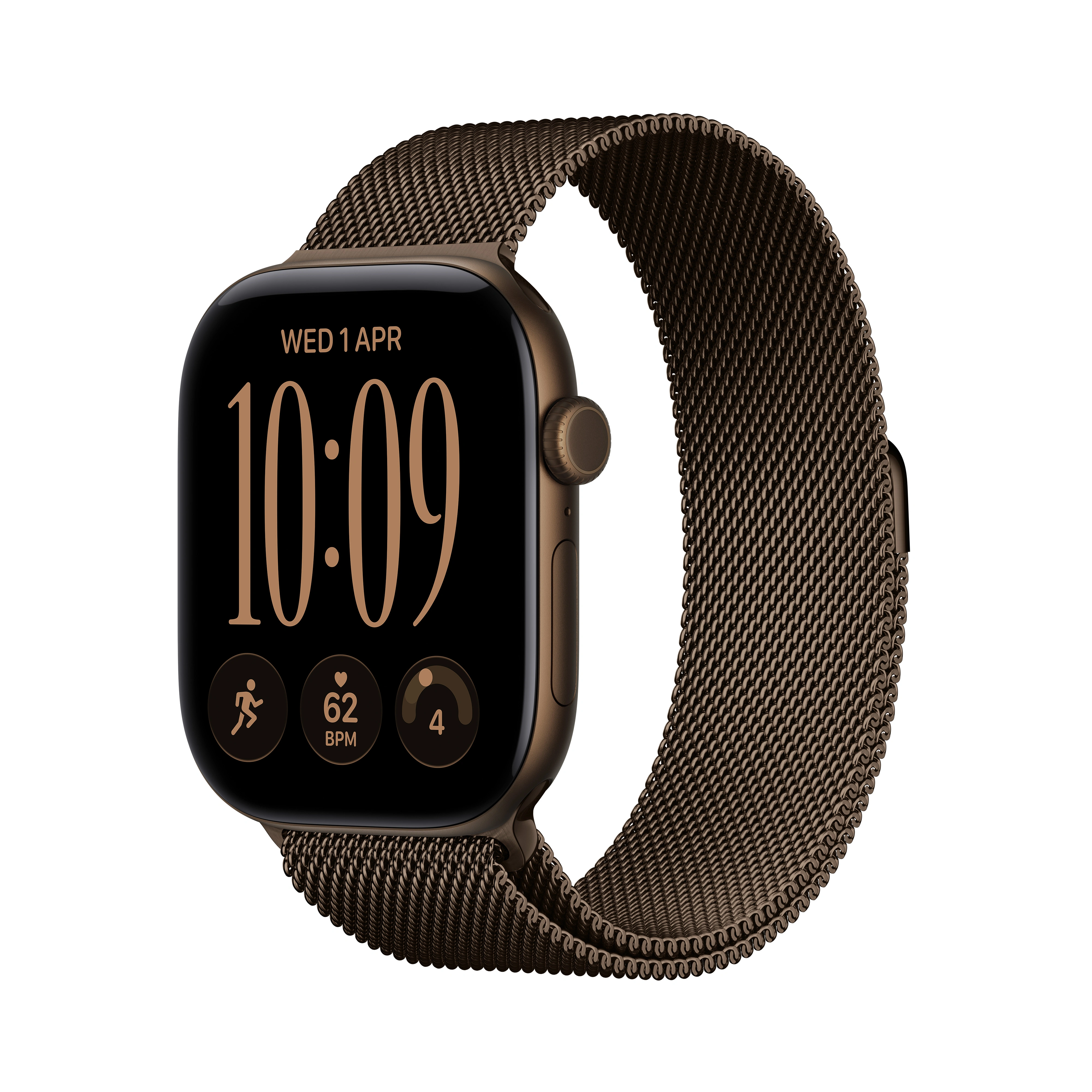 Apple Watch Series 12 GPS+Cellular 46mm Dark Bronze Aluminium Case with Dark Bronze Milanese Loop M/L