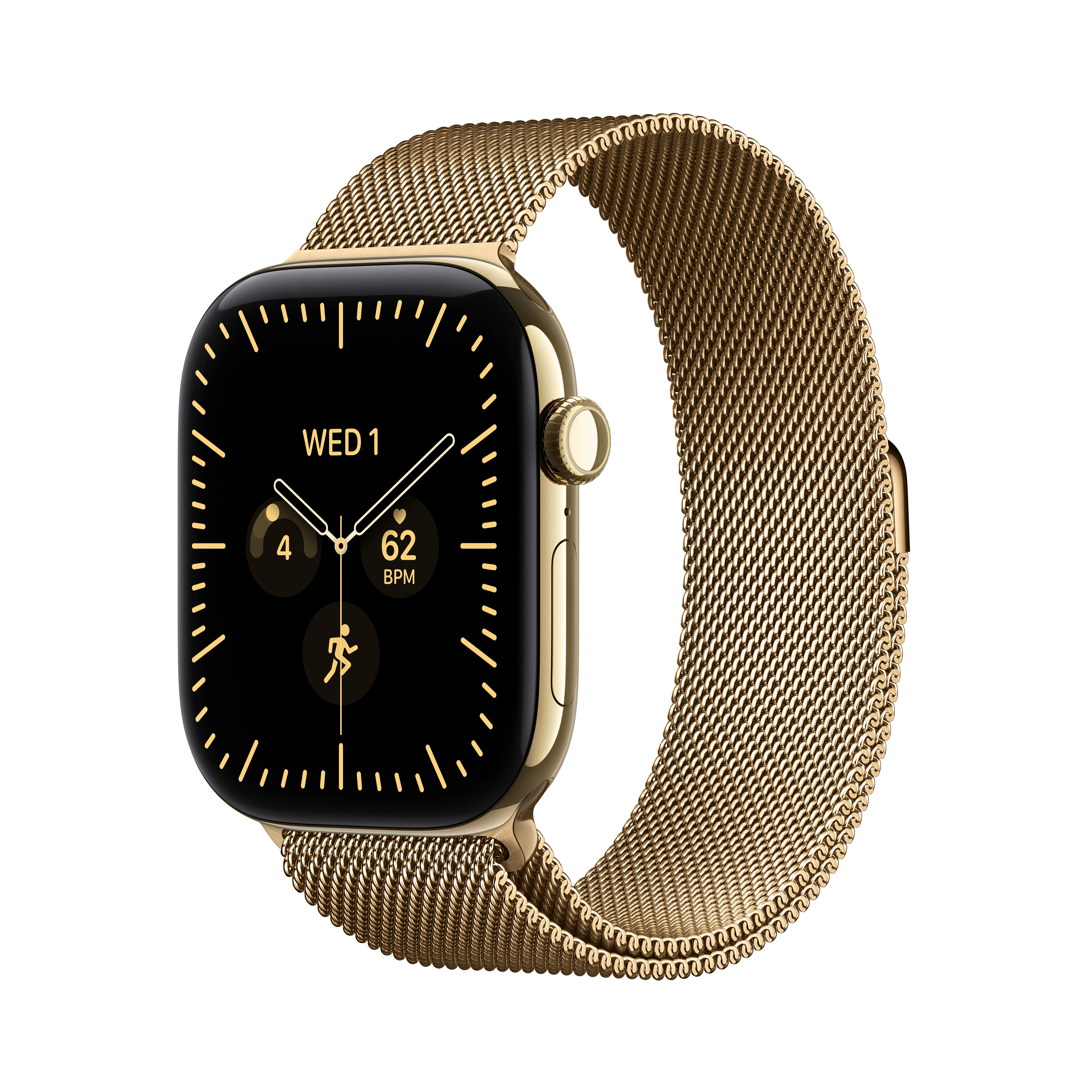 Apple Watch Series 12 GPS+Cellular 46mm Radiant Gold Titanium Case with Radiant Gold Milanese Loop M/L
