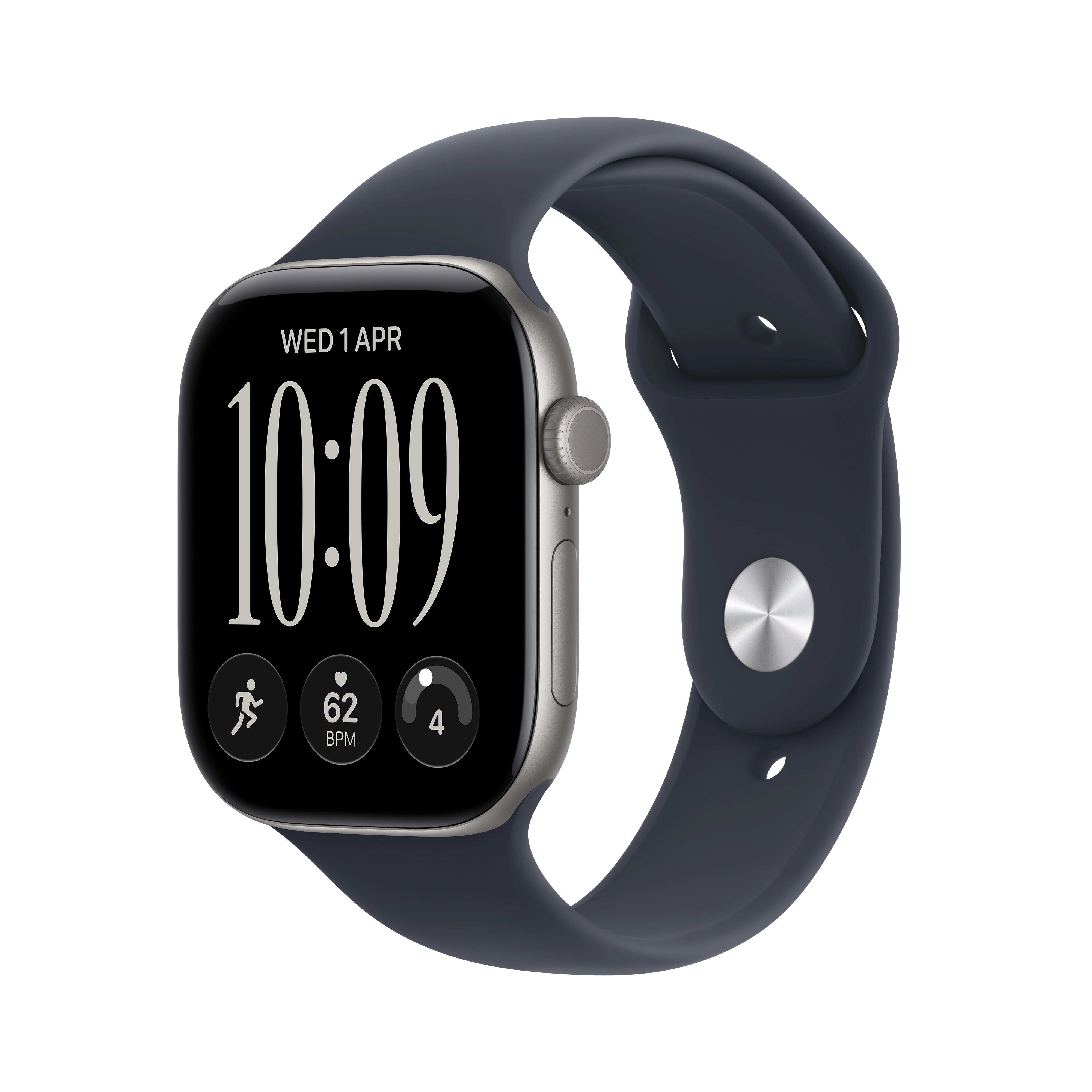 Apple Watch Series 12 GPS 46mm Space Grey Aluminium Case with Navy Blue Sport Band - M/L