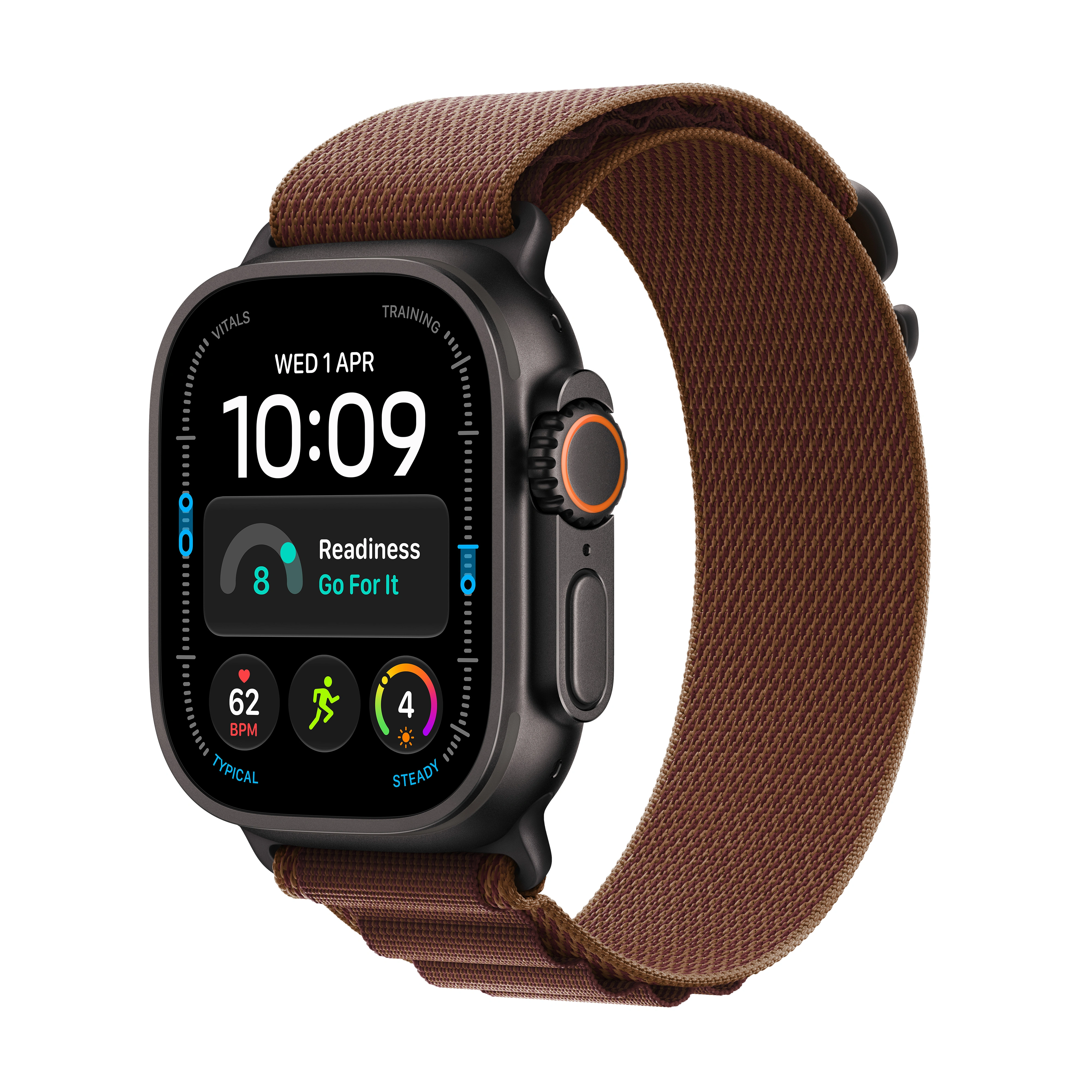 Apple Watch Ultra 4 GPS + Cellular 49mm Black Titanium Case with Burgundy Alpine Loop - L