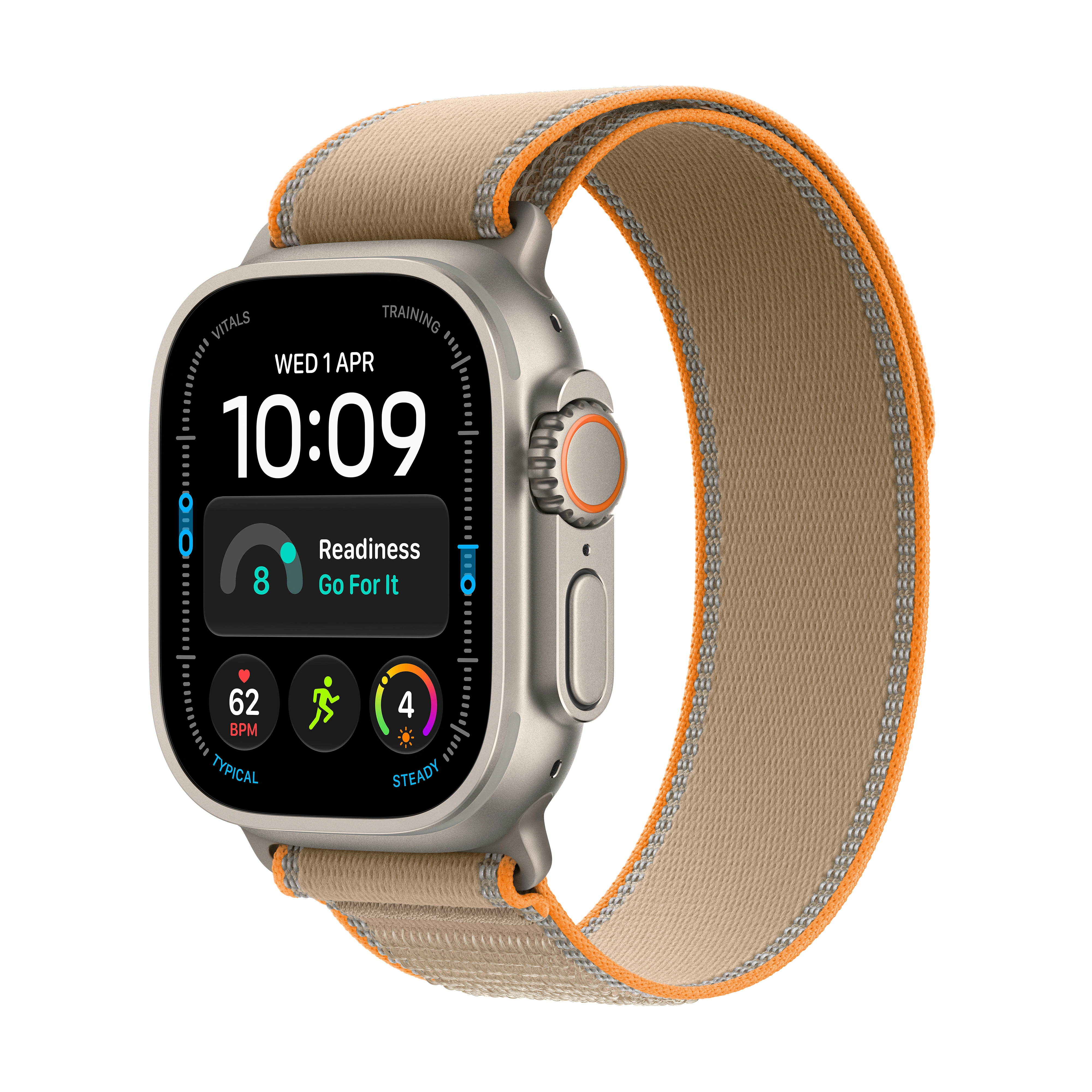 Apple Watch Ultra 4 GPS + Cellular 49mm Natural Titanium Case with Sand Trail Loop - S/M