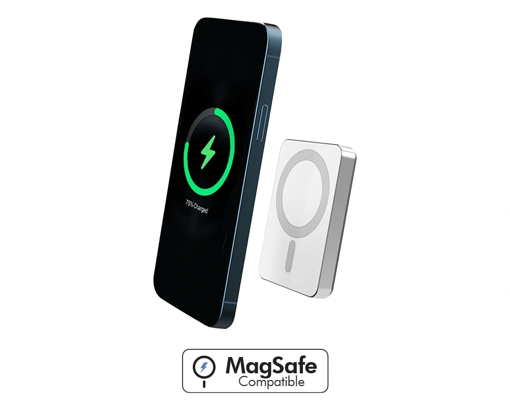 BigBen Wireless Charge 15W MagSafe Compatible 5000mAh Powerbank Silver Force Power