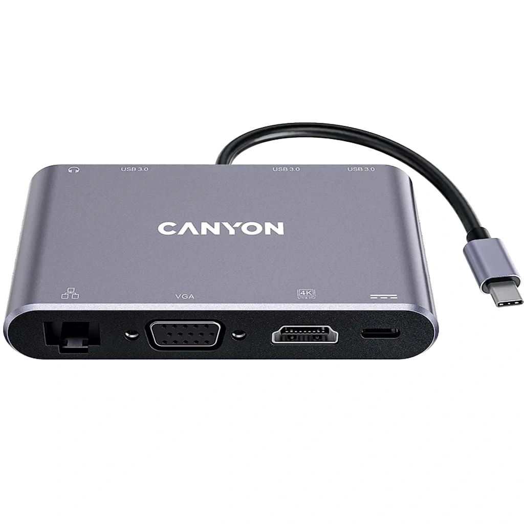 Canyon hub DS-14 8in1 4k USB-C Dark Grey