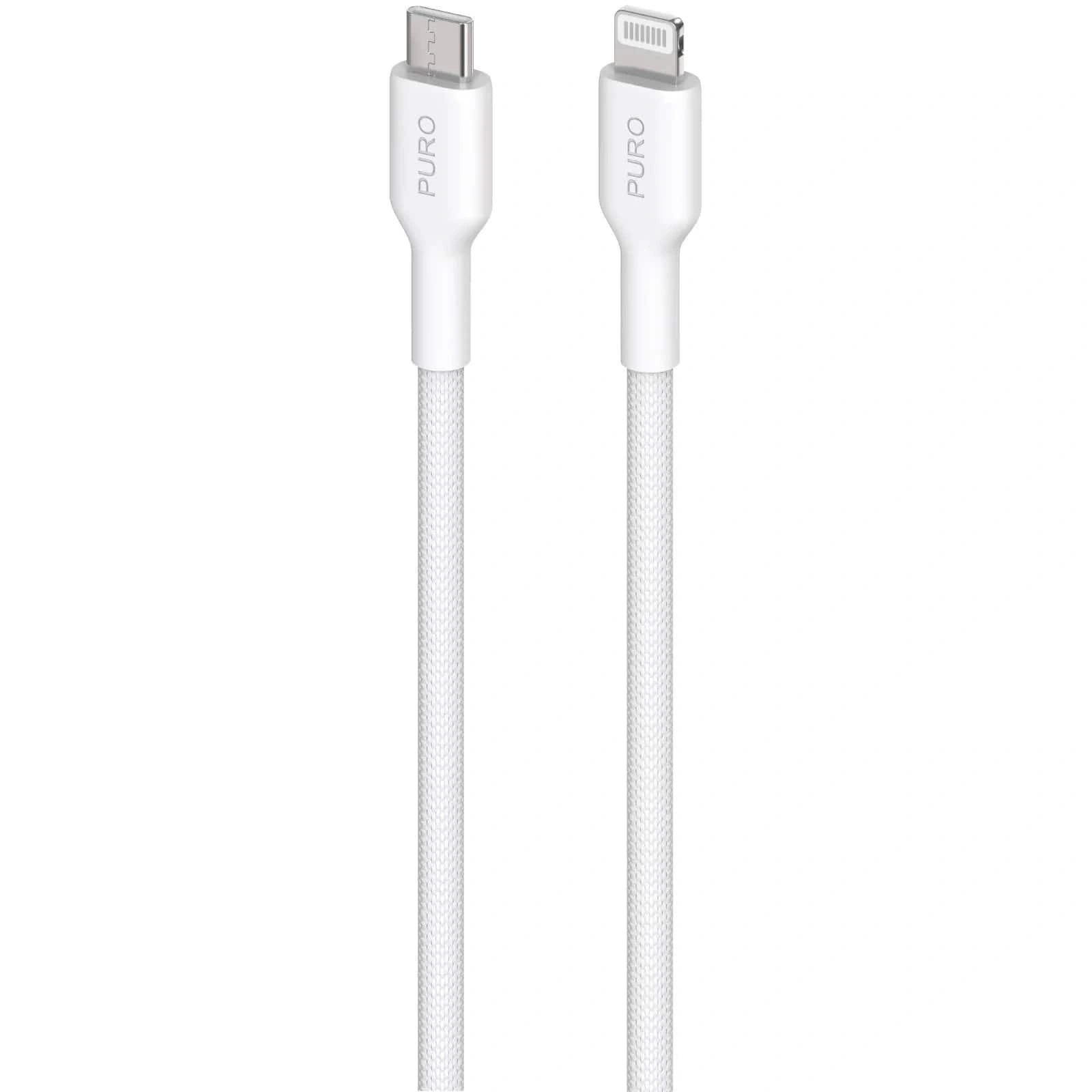 Puro Power and Data Sync Fabric 2.0 cable from USB-C to Lightning 1.2m White