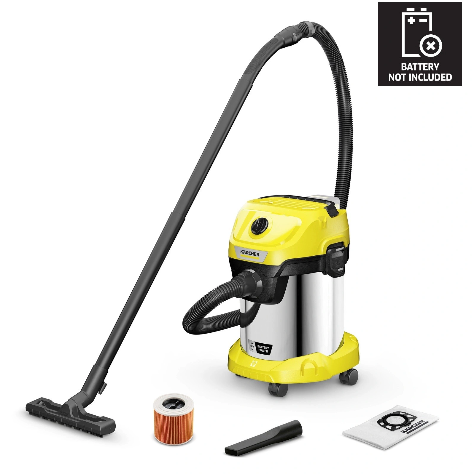 Karcher slapjai un sausai uzkopšanai WD 3-18 S 1.628-575.0