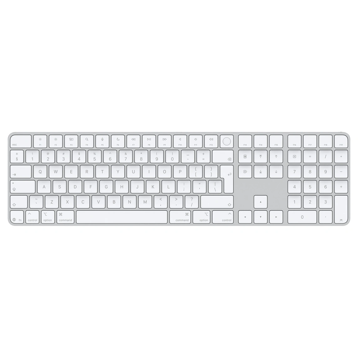 Apple Magic Keyboard with Touch ID and Numeric Keypad for Mac models with Apple silicon (USB‑C) - International English - White Keys