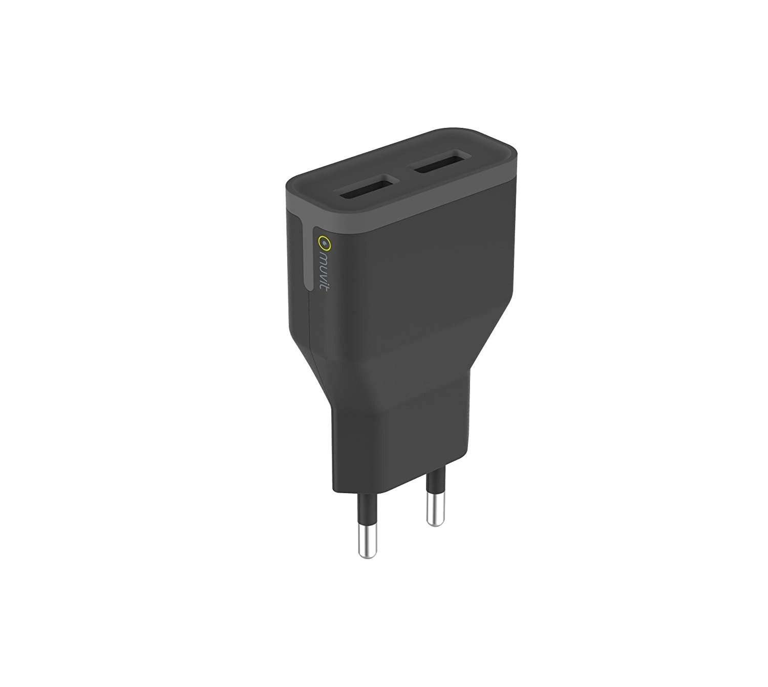 Muvit Travel charger 2xUSB 2.4A Black