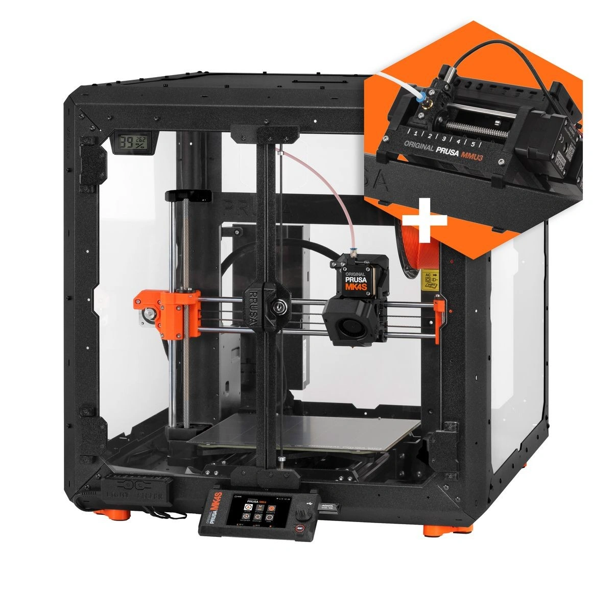 Original Prusa MK4S 3D Printeris (Salikts ar MMU3 sistēmu un korpusu)