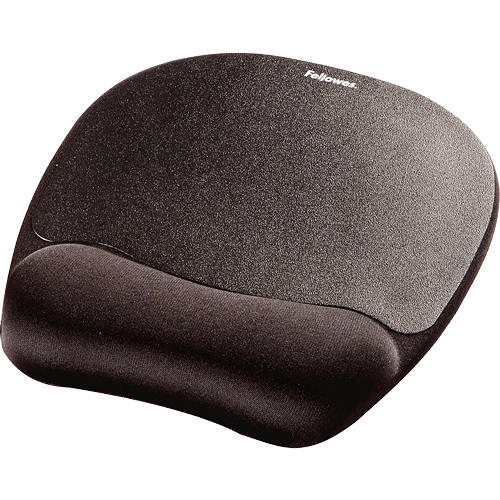 Fellowes Memory Foam Mousepad Wrist Support - Black