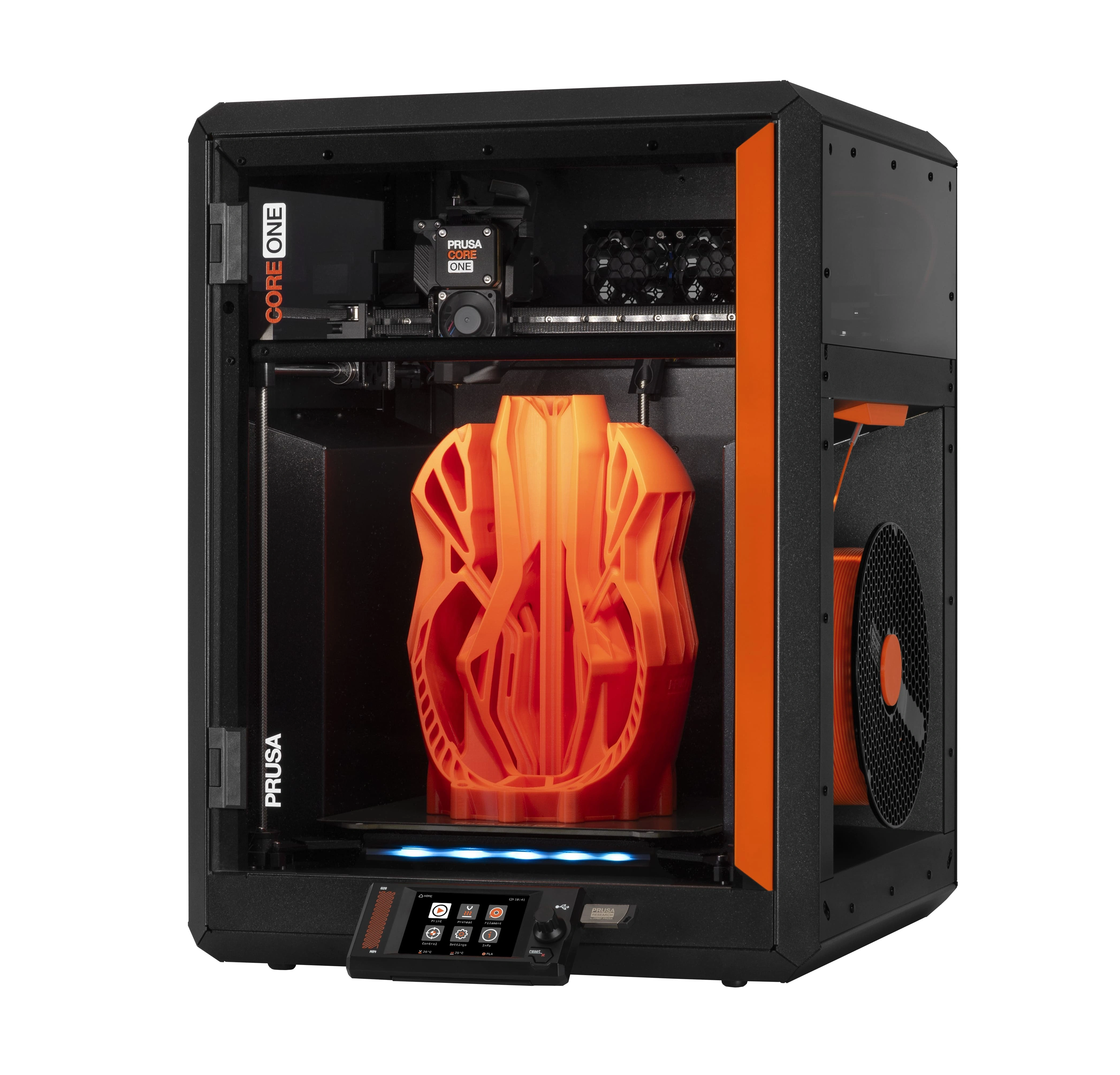 Prusa CORE One salikts 3D Printeris