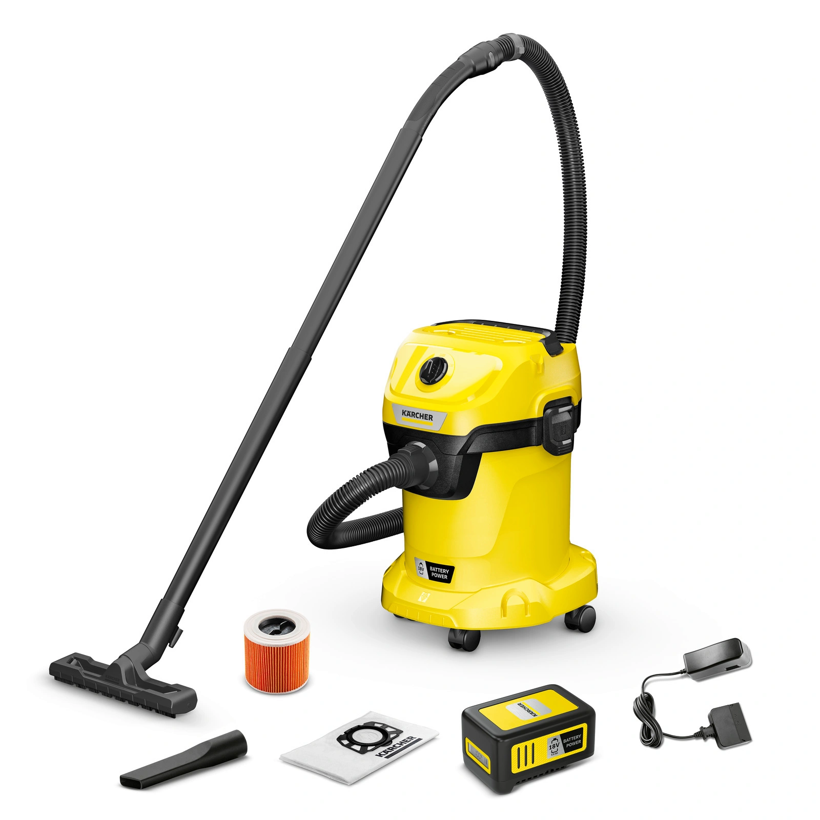 Karcher slapjai un sausai uzkopšanai WD 3-18 Battery Set 1.628-551.0