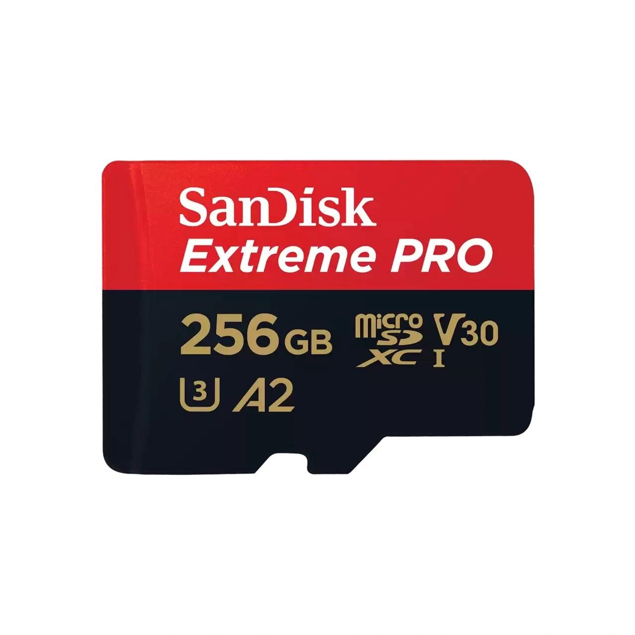 SanDisk Extreme PRO microSDXC 256GB + SD Adapteris RED / BLACK