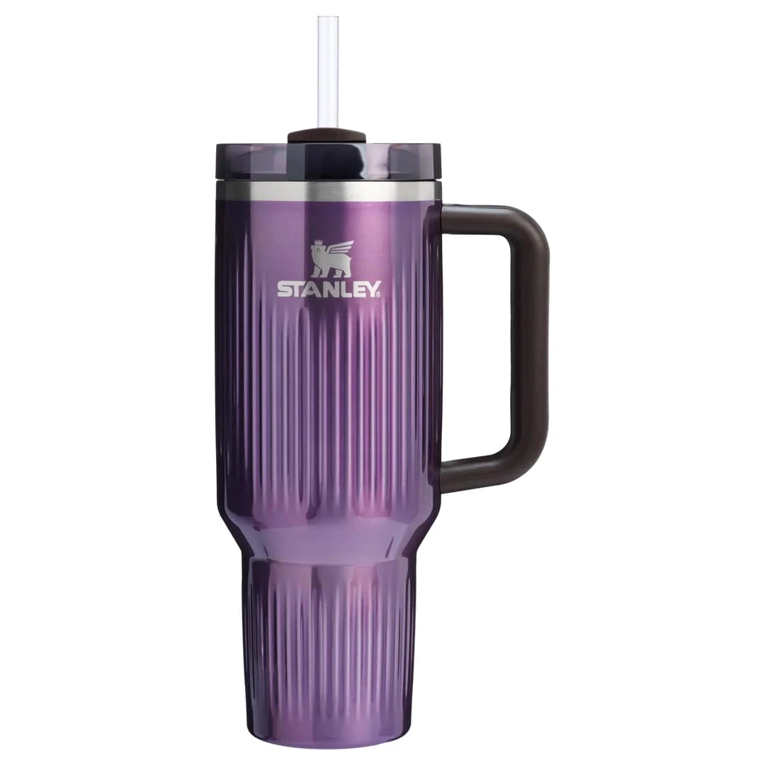 Termokrūze ar salmiņu Stanley The Quencher H2.0 Fluted Tumbler 1.18l Wisteria Shine