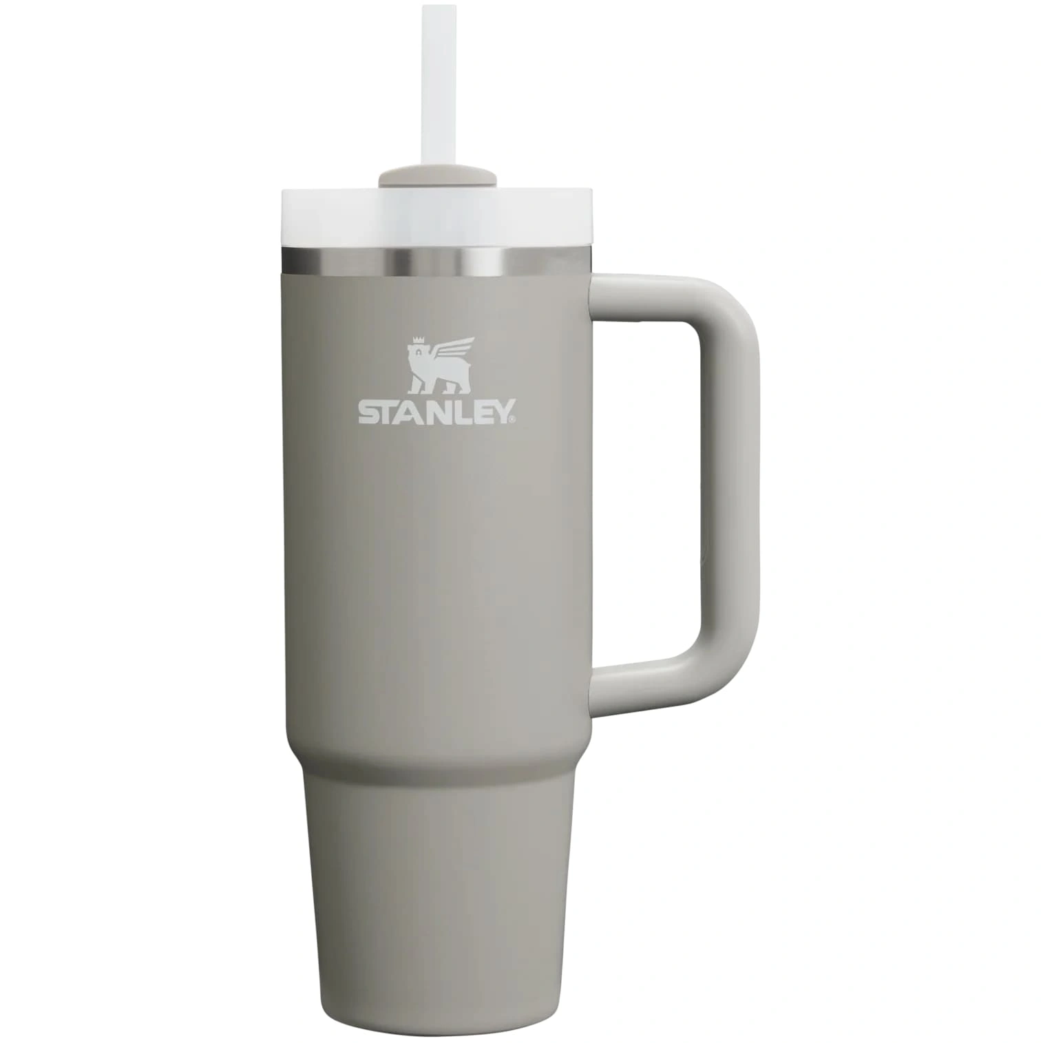 Termokrūze ar salmiņu Stanley The Quencher H2.O FlowState Tumbler 0.89l Light Grey