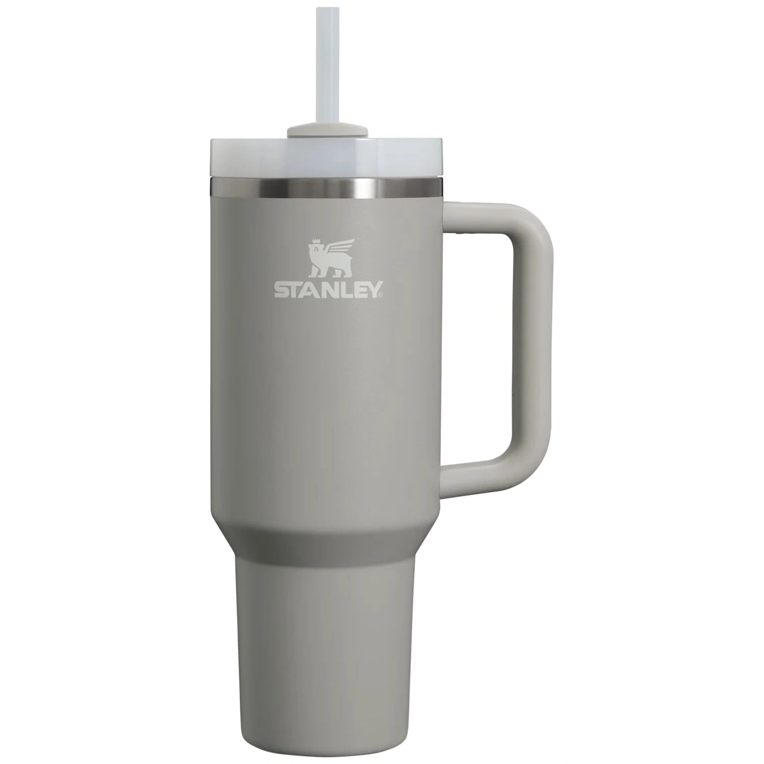 Termokrūze ar salmiņu Stanley The Quencher H2.O FlowState Tumbler 1.18l Light Grey