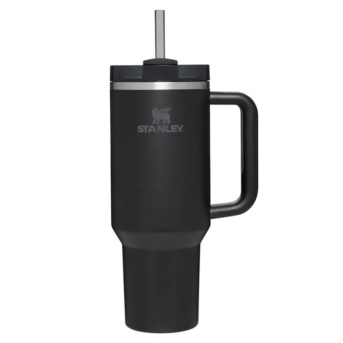 Termokrūze ar salmiņu Stanley The Quencher H2.O FlowState Tumbler 1.18l Black
