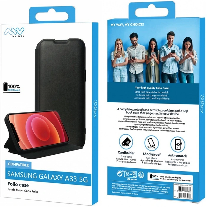 Myway Folio Case for Samsung Galaxy A33 5G Black