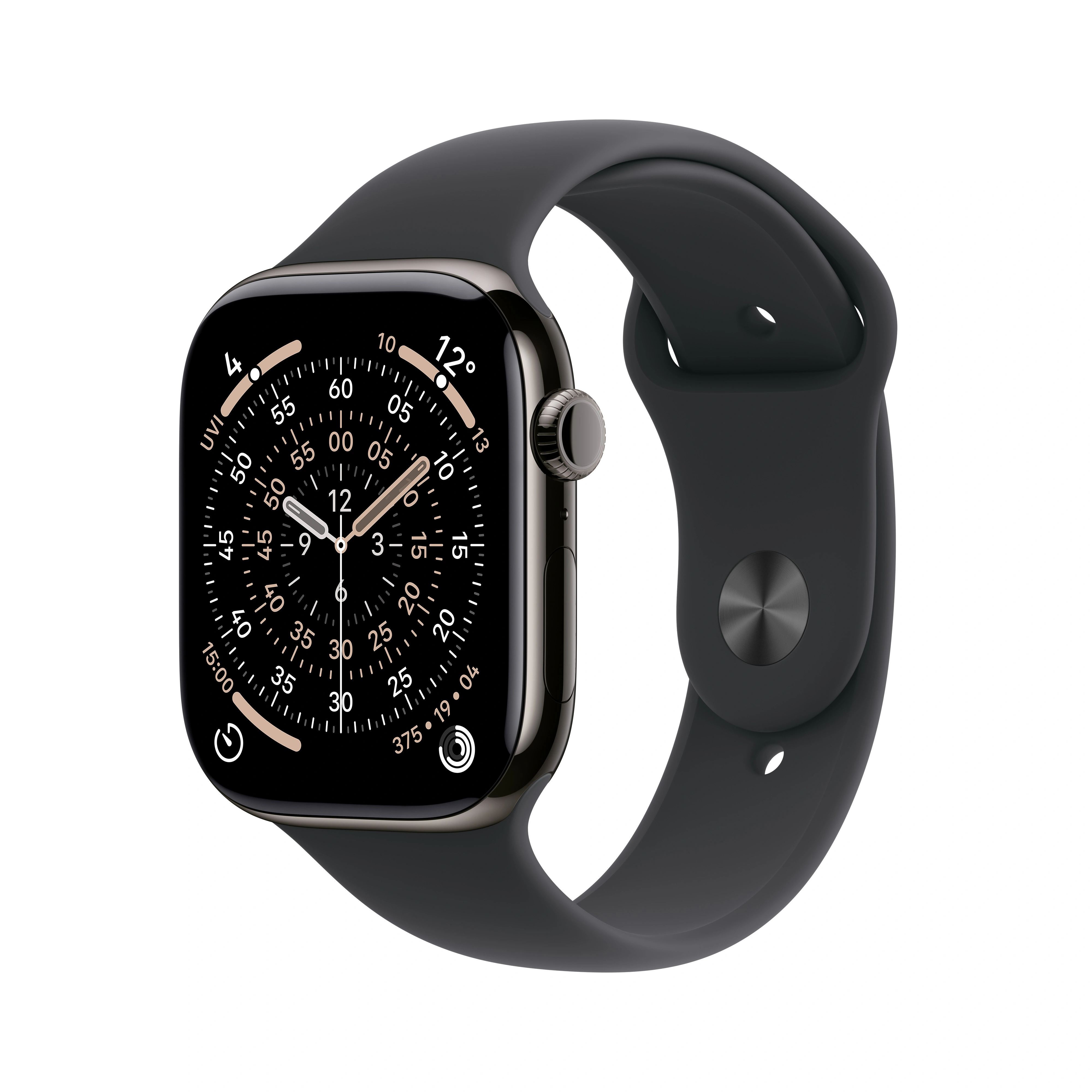 Apple Watch Series 11 GPS + Cellular 46mm Slate Titanium Case with Black Sport Band - M/L