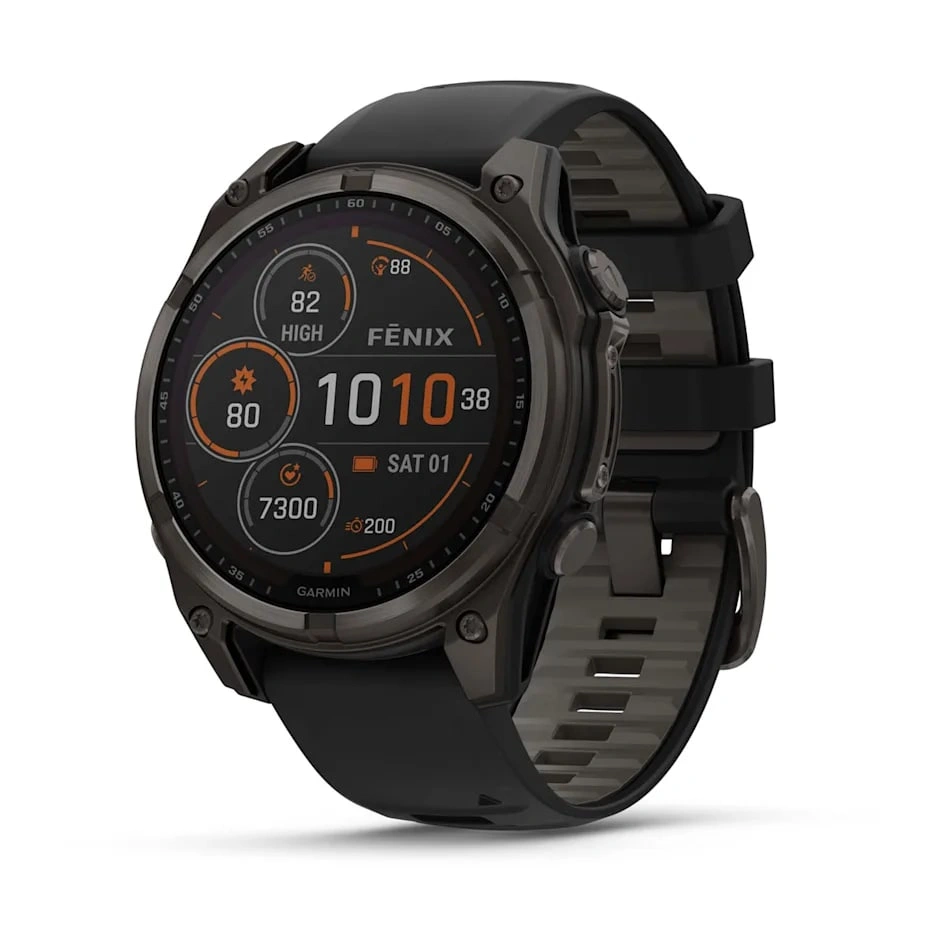 Garmin fenix 8 47mm Solar Sapphire Carbon Grey DLC Titanium with Black/Pebble Grey
