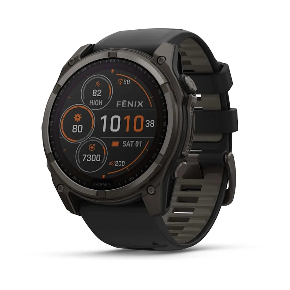 Garmin fenix 8 51mm Solar Sapphire Carbon Grey DLC Titanium with Black/Pebble Grey