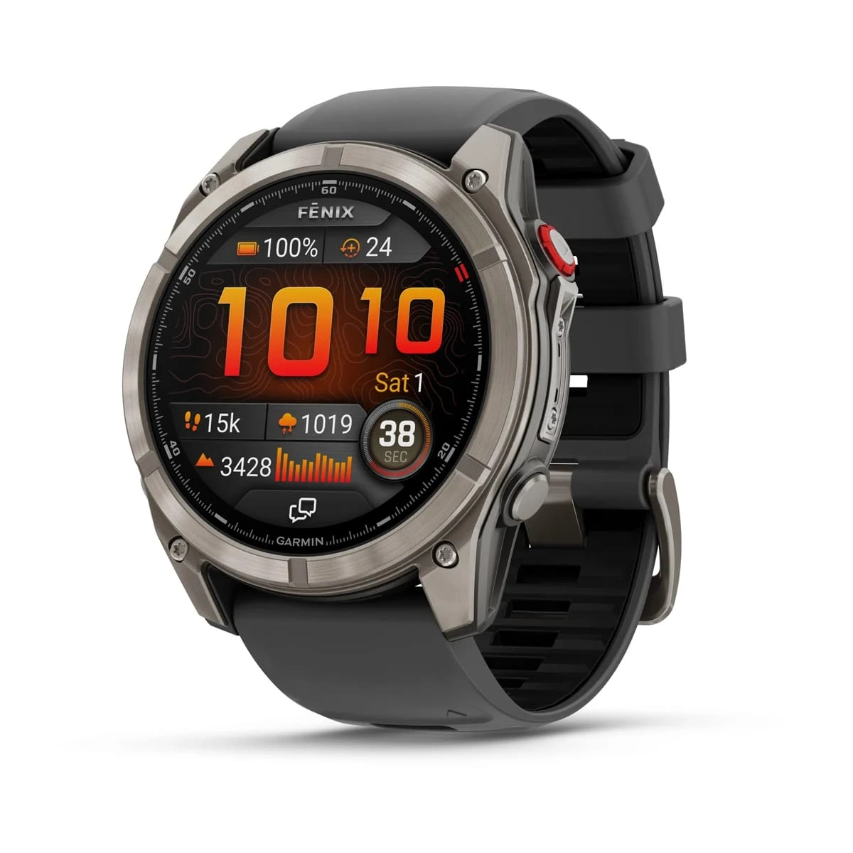 Garmin fenix 8 Pro 51mm AMOLED Sapphire Titan Gray with Black silicone band