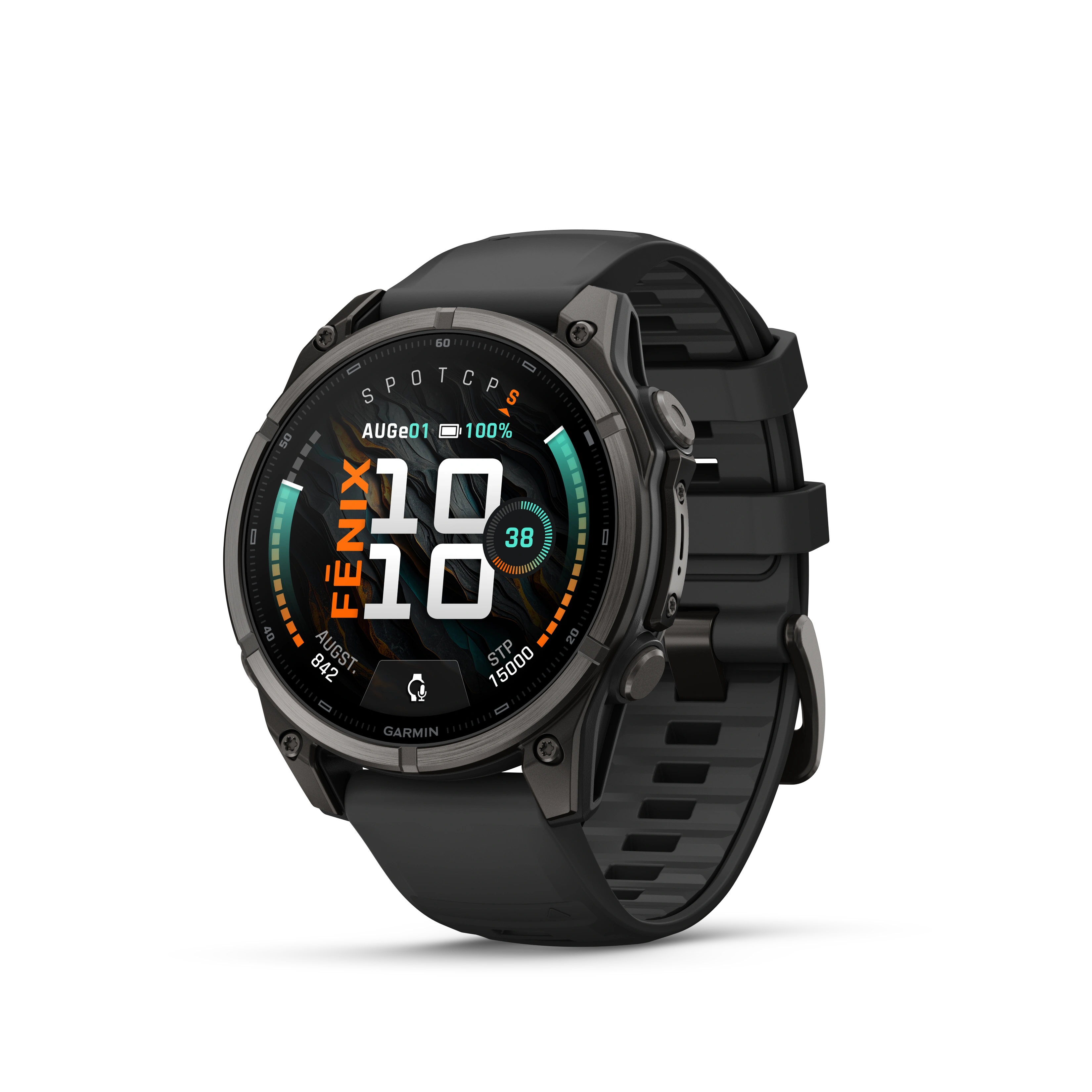 Garmin fenix 9 47mm Carbon Gray DLC Titanium with Black Silicone Band