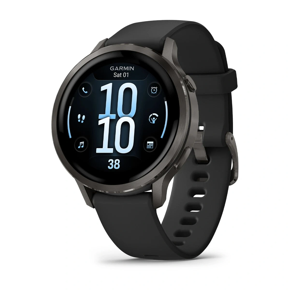 Garmin Venu 4 - 41mm Slate with Black Silicone Band