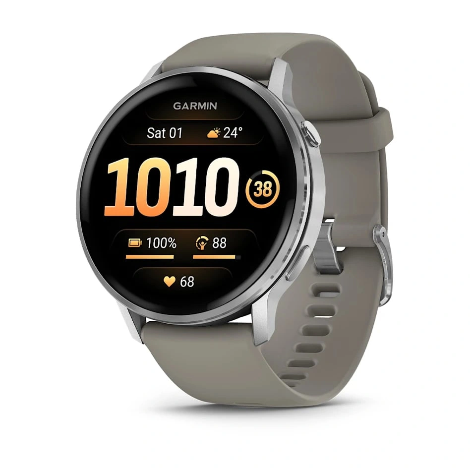 Garmin Venu 4 - 45mm Silver with Silver Grey Silicone Band