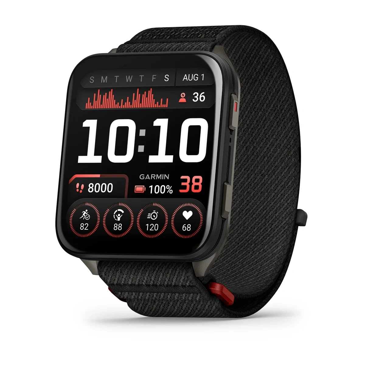 Garmin Venu X1 Black with Slate Titanium Caseback and Black ComfortFit Nylon Band
