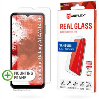 Viedtālruņa ekrāna aizsargs Samsung Galaxy A14/14 5G Real 2D Glass By Displex Transparent
