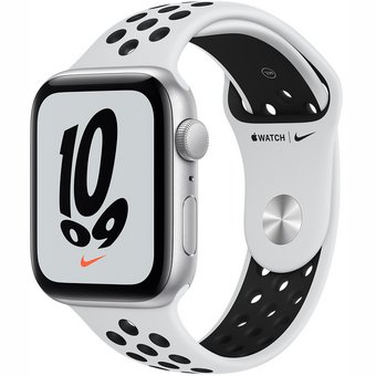Apple Watch Nike SE GPS + Cellular 44mm Silver Aluminium Case with Pure Platinum/Black Nike Sport Band