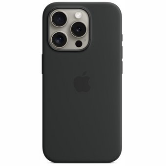 Apple iPhone 15 Pro Silicone Case with MagSafe - Black